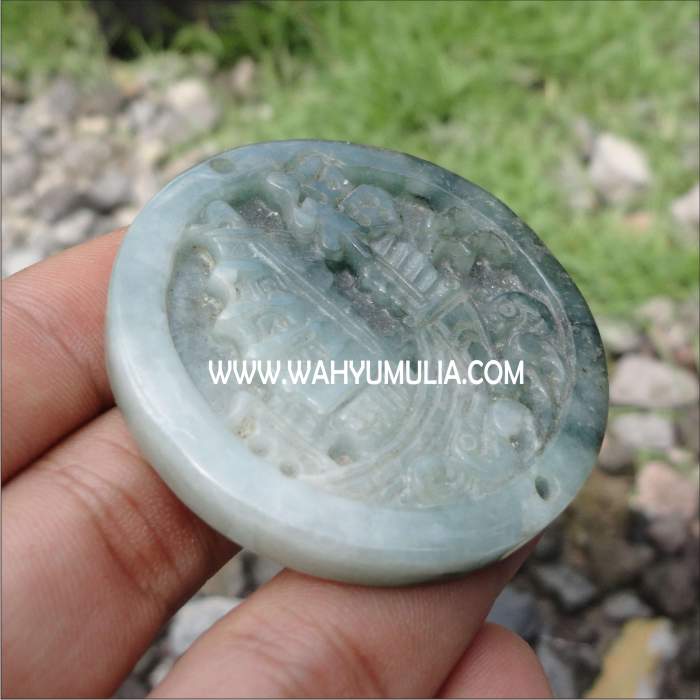 Batu Liontin Giok  Jadeit jade (kode:175) - Wahyu Mulia
