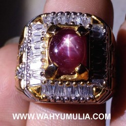  Batu  Cincin Permata Ruby Star kode 374 Wahyu Mulia