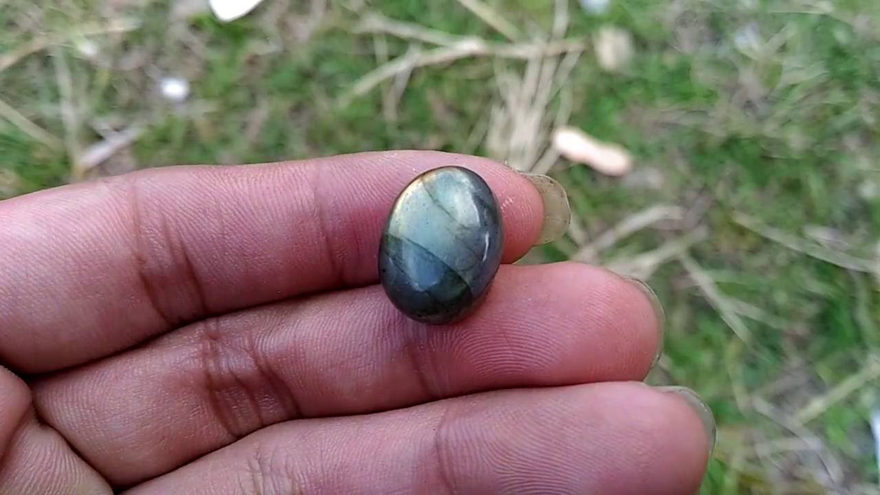 Batu Akik Labradorite inden Kuning Emas (Kode:473) - Wahyu 