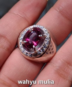 batu cincin garnet ungu pink color change asli dijual