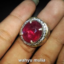 Cincin Batu Permata Ruby merah delima Asli  kode 684 