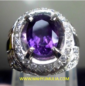 gambar model cincin pria batu kecubung ungu
