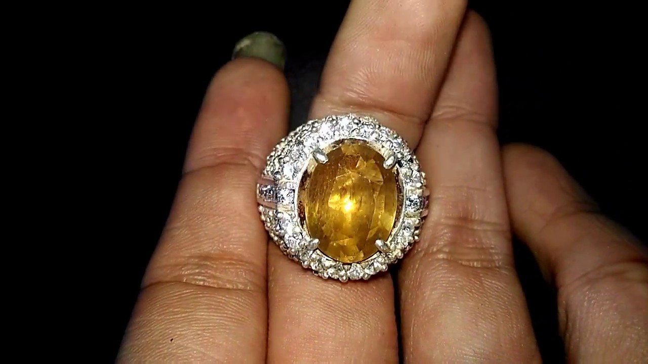  Batu  Cincin  Permata Yellow Safir Kuning Yakut  Asli kode 