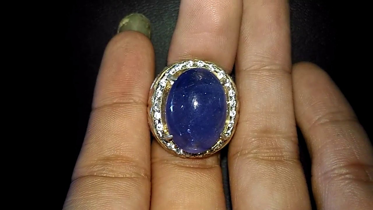  Dijual  Batu  Cincin  Blue Tanzanite Besar Mirip Safir Asli 