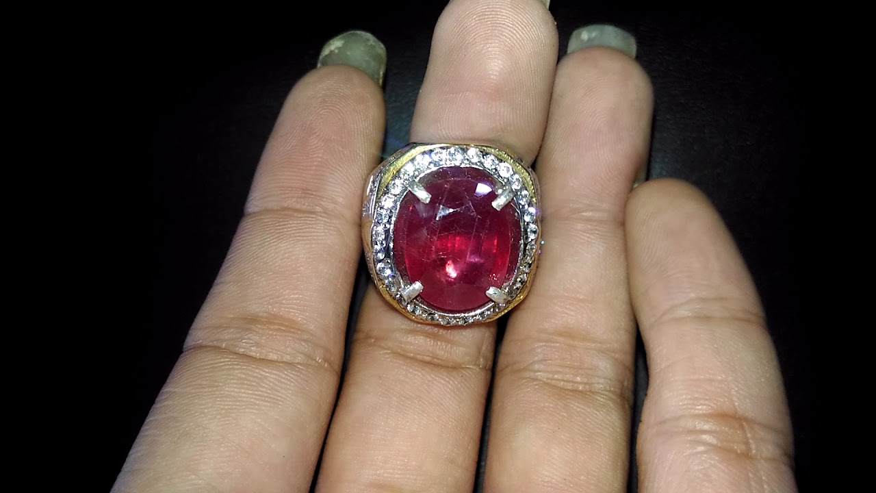 Cincin Batu Permata Ruby Merah Delima Asli Kode684 Wahyu Mulia 