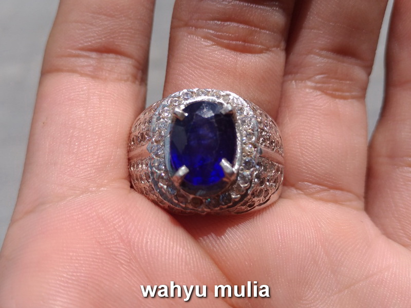 Batu Cincin Permata Natural Blue Safir Asli (kode:734 