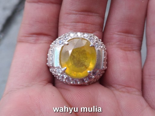 batu cincin yellow safir kuning ring perak olx