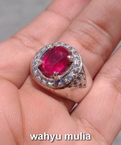 cincin batu ruby asli dijual merah pekat