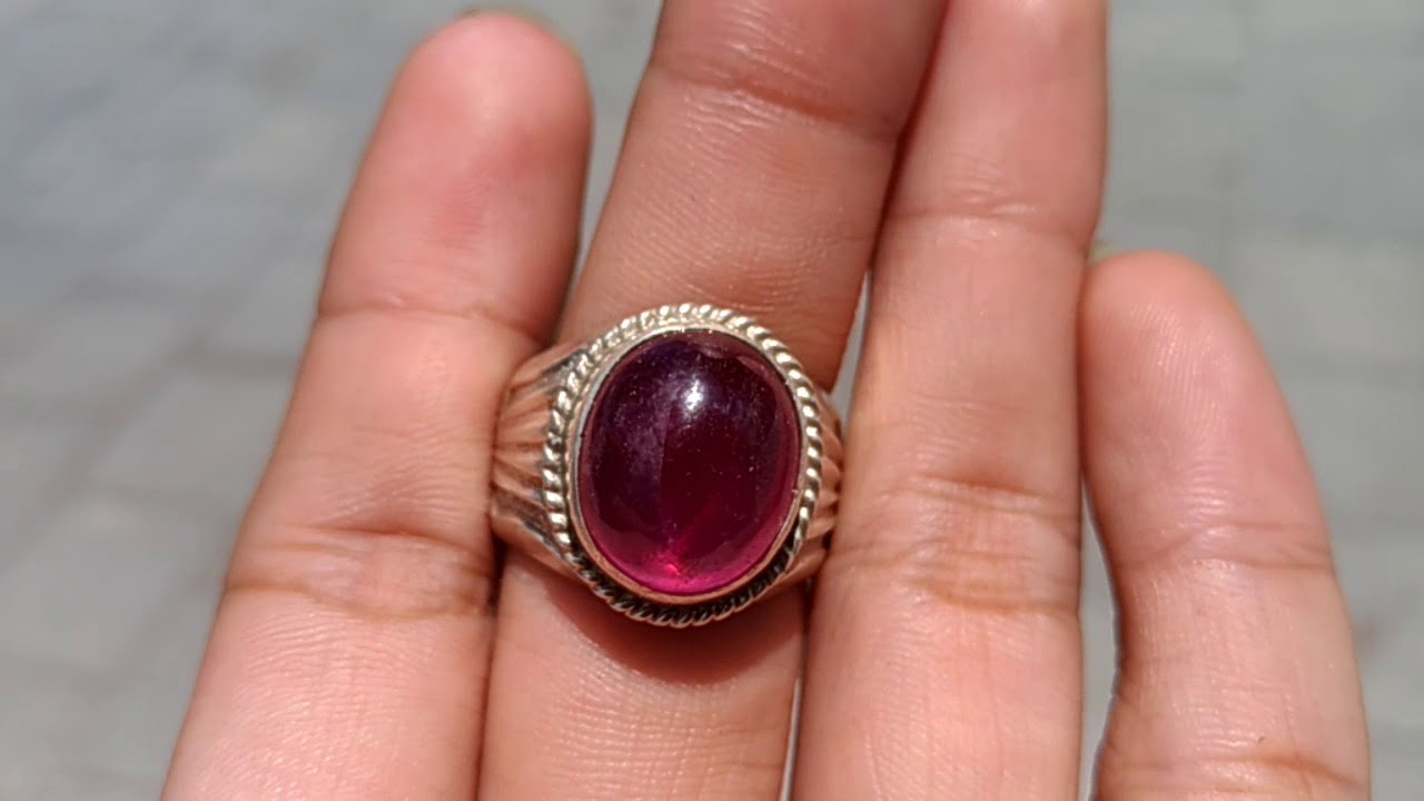 Batu Cincin Permata Merah Delima natural Ruby Asli (kode 