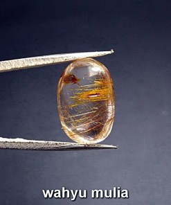 batu permata rutil quartz natural bersertifikat
