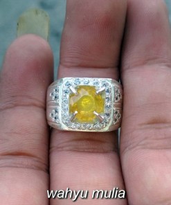 foto batu cincin yellow safir yakut asli ceylon srilangka