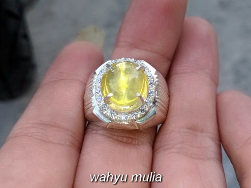 jual batu permata yellow opal cat eye natural bersertifikat memo