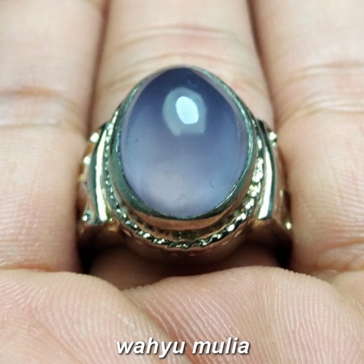 gambar batu cincin blue chalcedony asli natural