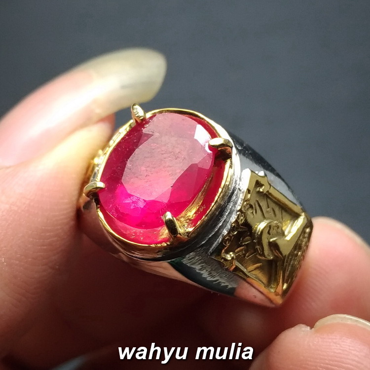 Batu Cincin Permata Merah Delima Ruby Asli (kode-860 