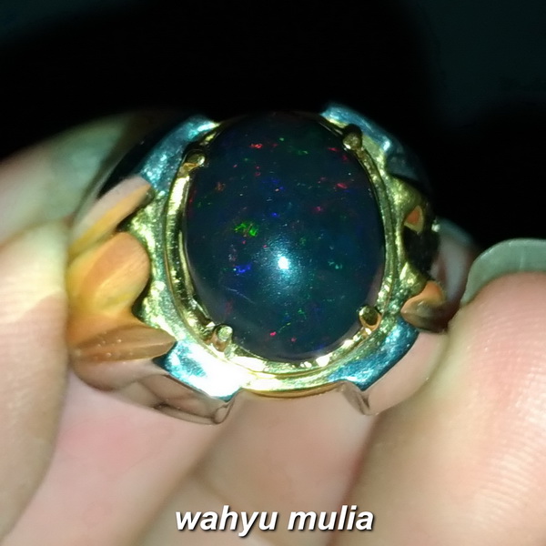  Batu  Cincin Black  Opal  Banten  Asli kode 862 Wahyu Mulia
