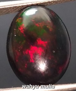 jual batu akik black opal jarong merah asli oval