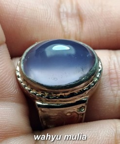 jual batu cincin blue chalcedony asli yang bagus