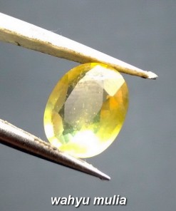 jual batu cincin greenish yellow safir natural bermemo