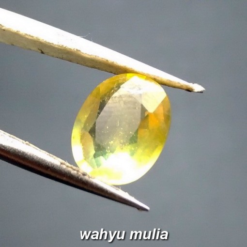 jual batu cincin greenish yellow safir natural bermemo