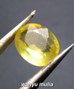 jual batu cincin greenish yellow sapphire asli bersertifikat memo