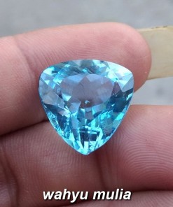 jual batu permata blue topaz segitiga trilion natural
