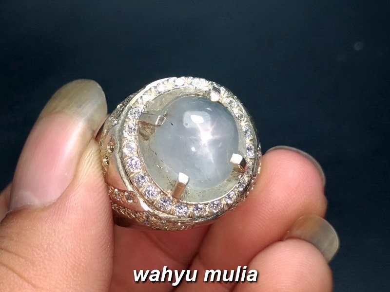 Batu Cincin White Star Safir Srilangka asli (kode:828 