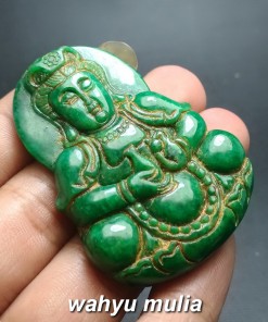 jual liontin batu giok hijau jadeit jade kuno bentuk dewi kwan im natural harga murah