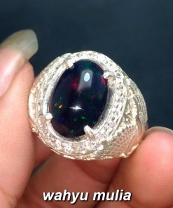 jual natural batu black opal asli