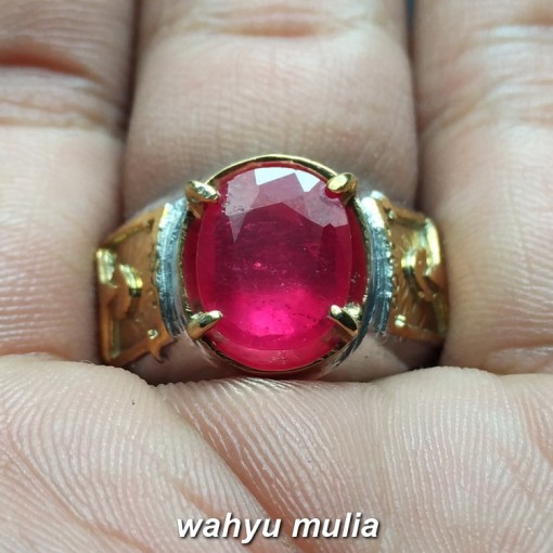 khasiat batu permata ruby warna merah delima asli kristal