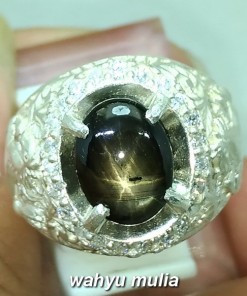 batu cincin Black Safir Star kresnadana bangsing asli_3