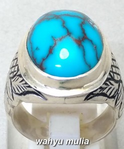 batu cincin akik Phirus persia biru porselen urat merah asli bagus harga murah_3