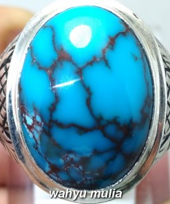 batu cincin akik Phirus persia biru porselen urat merah asli bagus harga murah_4
