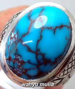 batu cincin akik Phirus persia biru porselen urat merah asli bagus harga murah_5