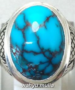 batu cincin akik Phirus persia biru porselen urat merah asli bagus harga murah_7