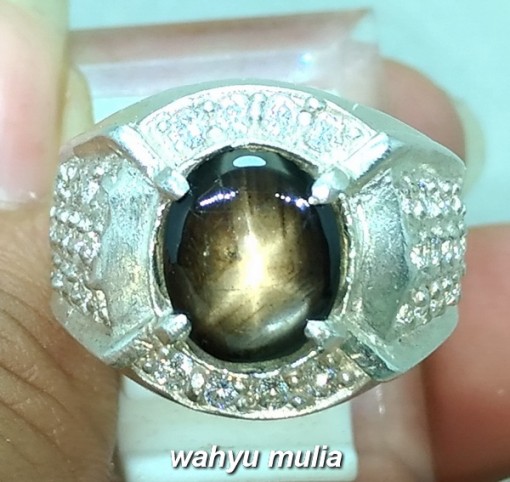 batu cincin black safir star bangsing kresnadana asli natural bagus harga murah_2
