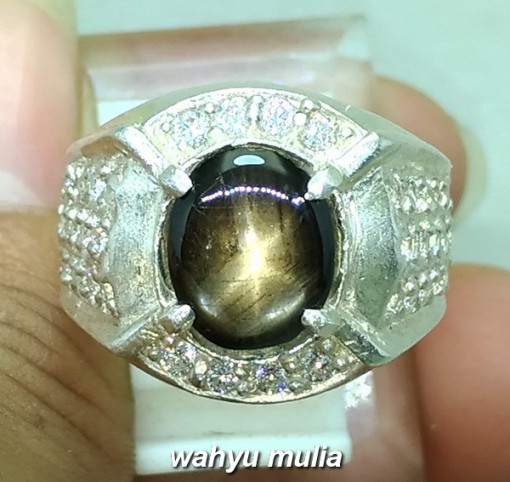 batu cincin black safir star bangsing kresnadana asli natural bagus harga murah_4