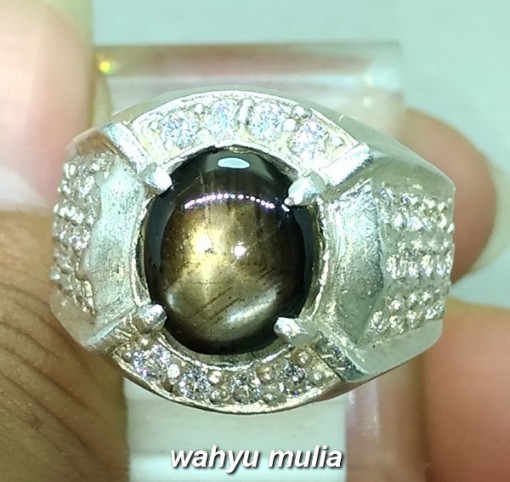 batu cincin black safir star bangsing kresnadana asli natural bagus harga murah_5
