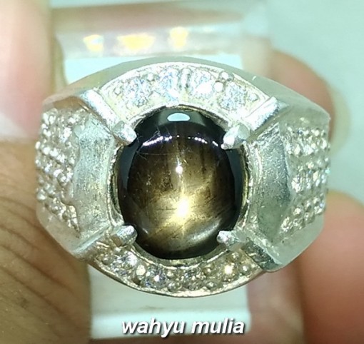 batu cincin black safir star bangsing kresnadana asli natural bagus harga murah_7