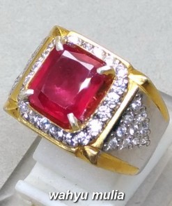 batu cincin permata natural ruby merah delima kotak asli_1