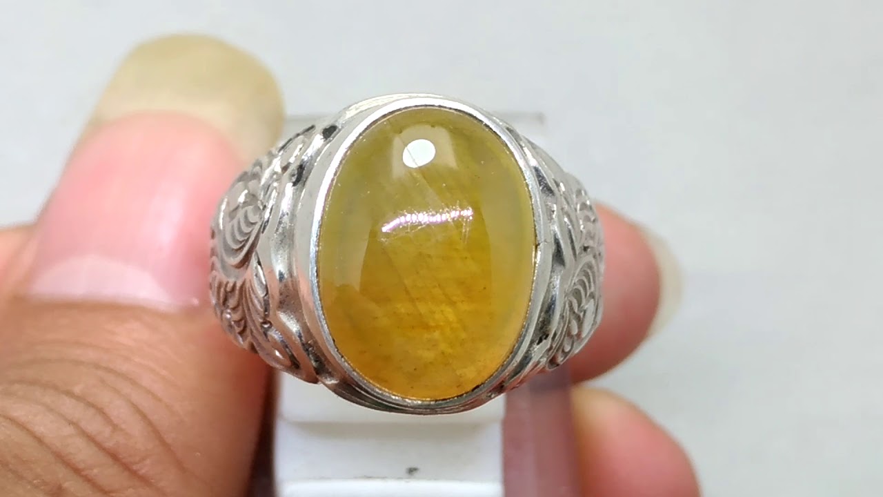 Batu Cincin Yakut Safir Kuning Asli (Kode 922) - Wahyu Mulia