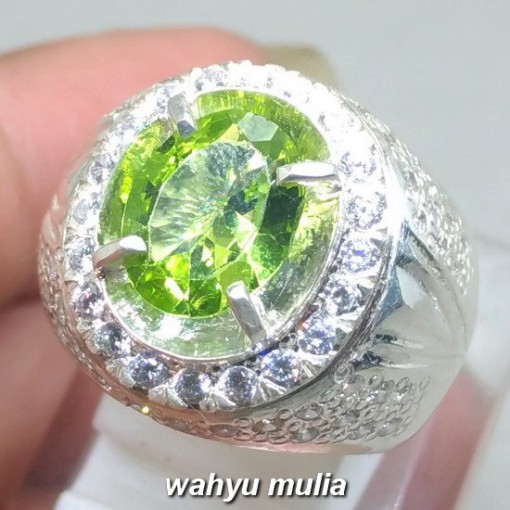 cincin batu peridot hijau 3
