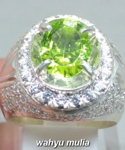 cincin batu peridot hijau 4