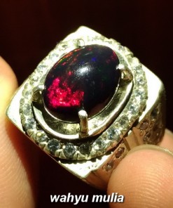 batu cincin black opal banten jarong full merah hijau biru pelangi disko asli_1