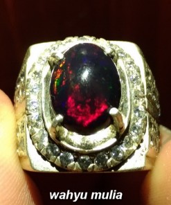 batu cincin black opal banten jarong full merah hijau biru pelangi disko asli_2