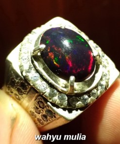 batu cincin black opal banten jarong full merah hijau biru pelangi disko asli_3