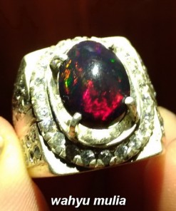 batu cincin black opal banten jarong full merah hijau biru pelangi disko asli_5