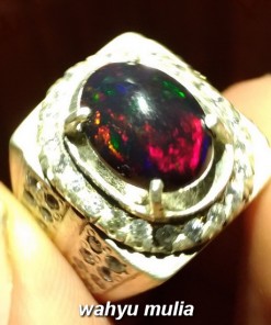 batu cincin black opal banten jarong full merah hijau biru pelangi disko asli_6