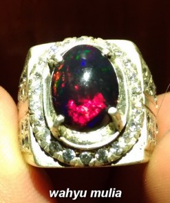 batu cincin black opal banten jarong full merah hijau biru pelangi disko asli_7