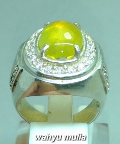 batu cincin greenish yellow safir asli_3
