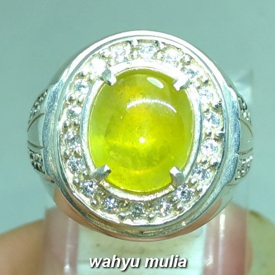  Batu  Cincin  greenish Yellow safir  Asli Kode 980 Wahyu 